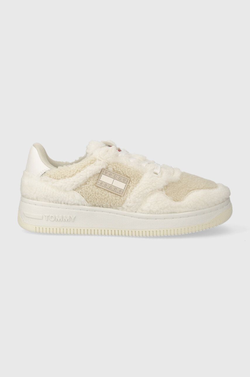 Tommy Jeans sneakers TJW RETRO BASKET WARM culoarea alb, EN0EN02441 Tommy Jeans sneakers TJW RETRO BASKET WARM culoarea alb, EN0EN02441