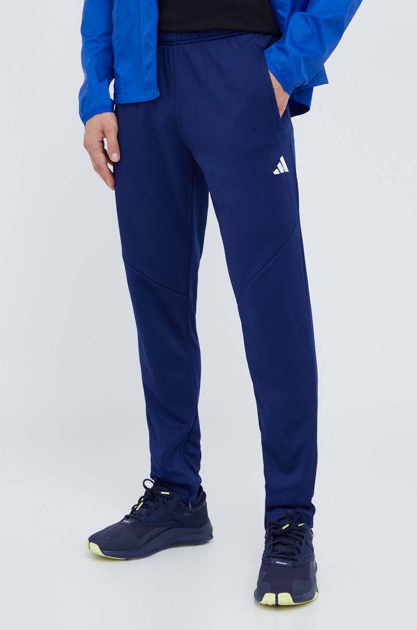 adidas Performance pantaloni de antrenament Game and Go culoarea albastru marin, neted adidas Performance pantaloni de antrenament Game and Go culoarea albastru marin, neted
