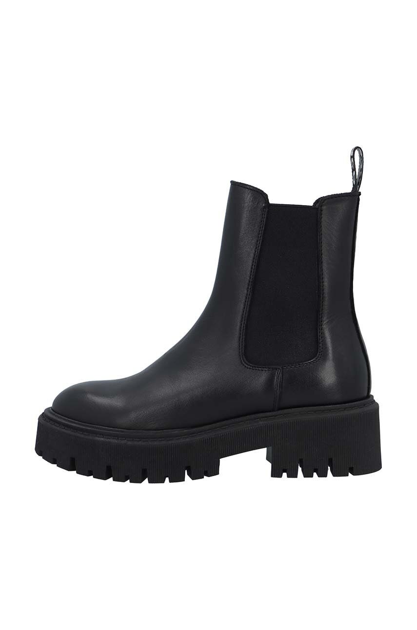Bianco ghete chelsea de piele BIAGARBI femei, culoarea negru, cu toc plat, 11300022 Bianco ghete chelsea de piele BIAGARBI femei, culoarea negru, cu toc plat, 11300022