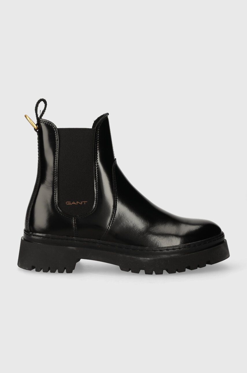 Gant ghete chelsea de piele Aligrey femei, culoarea negru, cu platforma, izolat, 27551324.G00 Gant ghete chelsea de piele Aligrey femei, culoarea negru, cu platforma, izolat, 27551324.G00