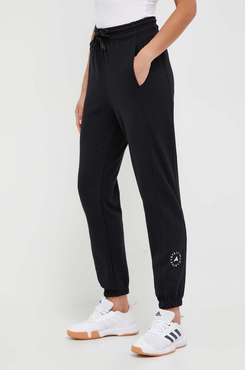 adidas by Stella McCartney pantaloni de trening culoarea negru, uni IB6860 adidas by Stella McCartney pantaloni de trening culoarea negru, uni IB6860