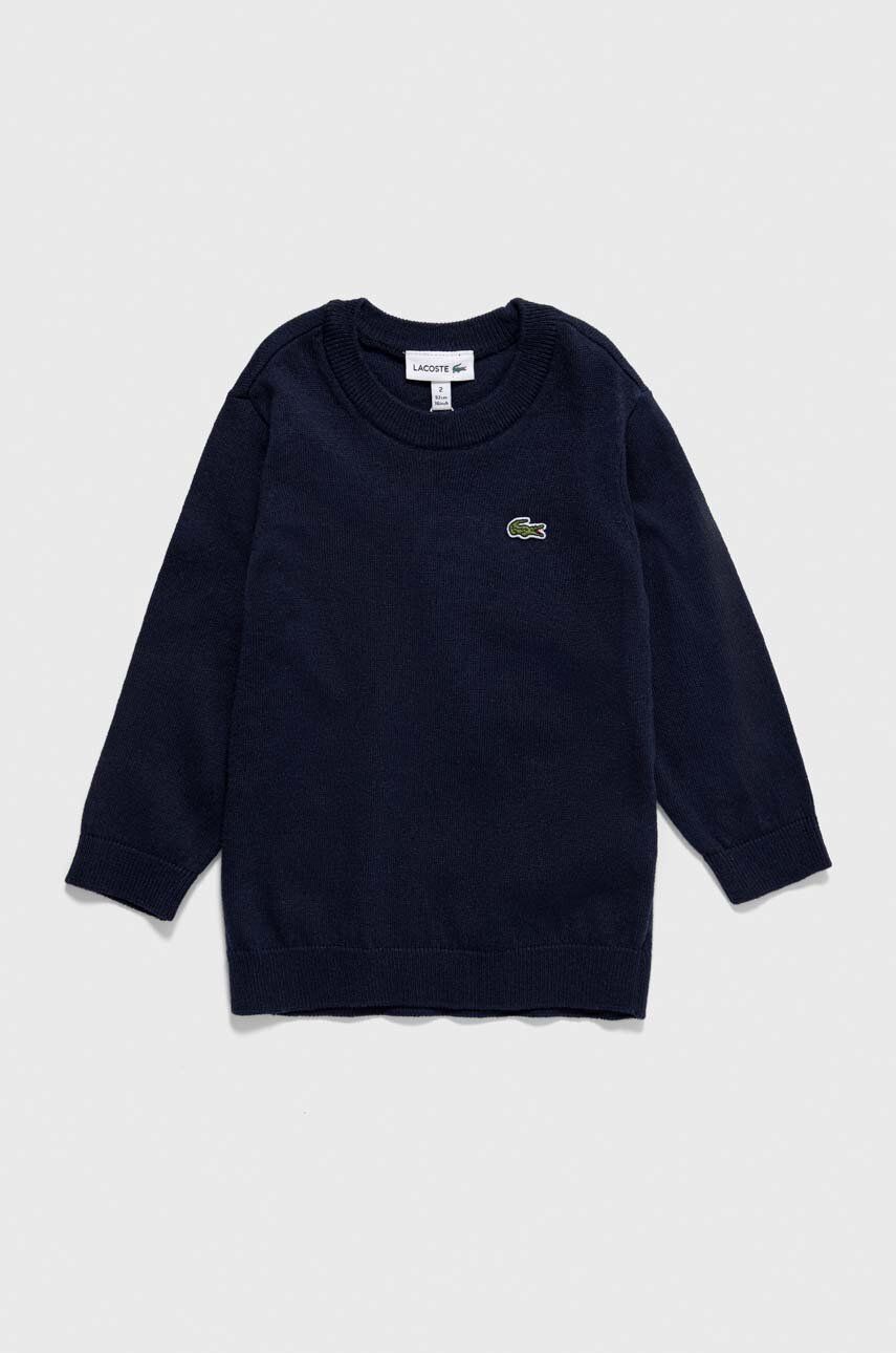 Lacoste pulover pentru copii din amestec de lana culoarea albastru marin, light Lacoste pulover pentru copii din amestec de lana culoarea albastru marin, light