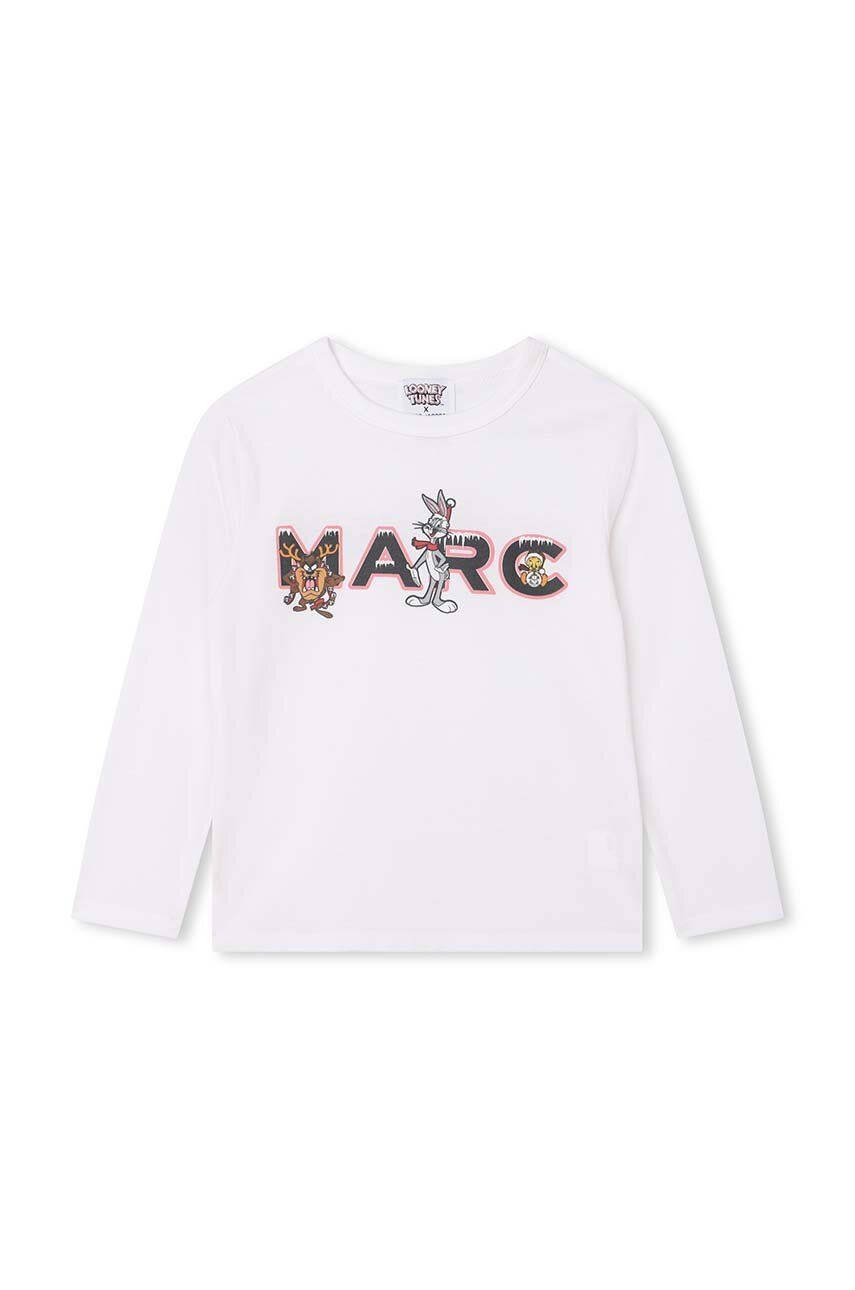 Marc Jacobs longsleeve din bumbac pentru copii culoarea alb, cu imprimeu Marc Jacobs longsleeve din bumbac pentru copii culoarea alb, cu imprimeu