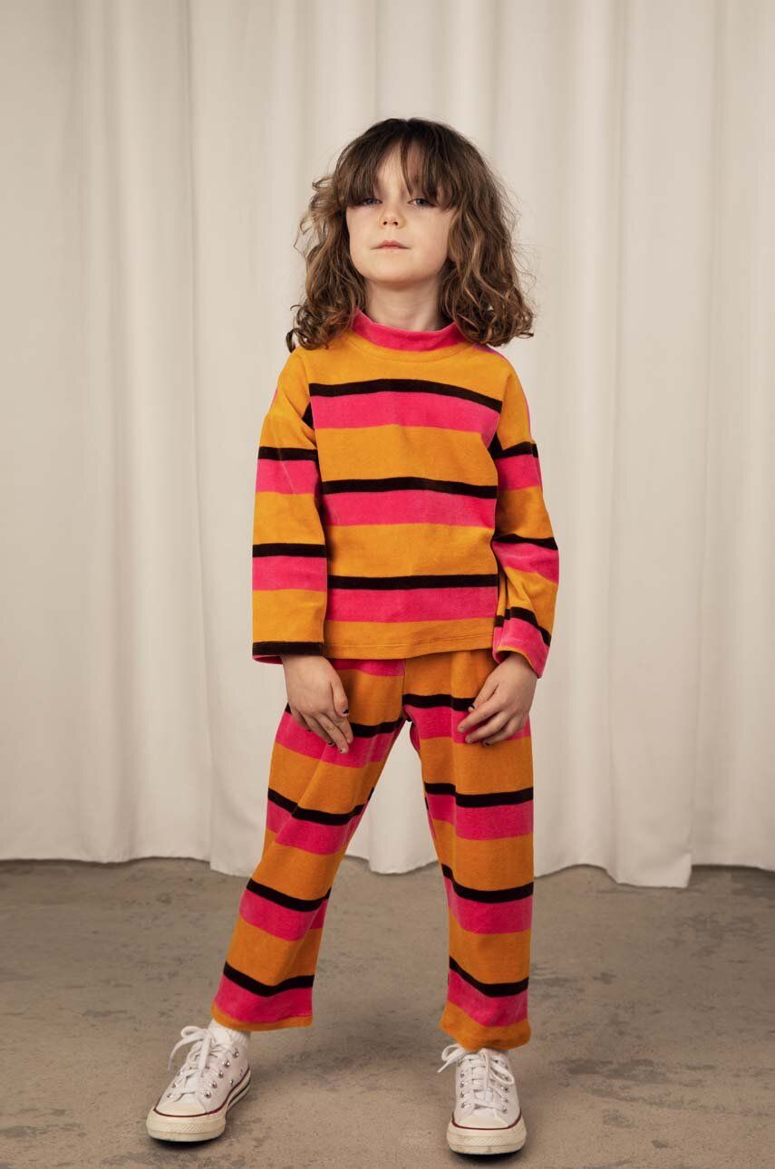 Mini Rodini pulover de bumbac pentru copii culoarea portocaliu Mini Rodini pulover de bumbac pentru copii culoarea portocaliu