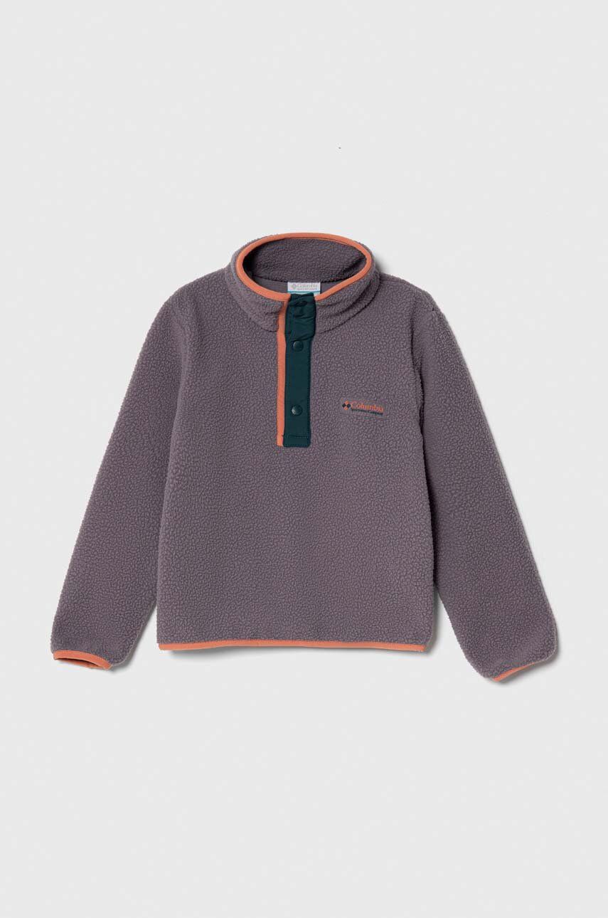Columbia bluza copii U Helvetia Half Snap Fle culoarea violet, neted Columbia bluza copii U Helvetia Half Snap Fle culoarea violet, neted