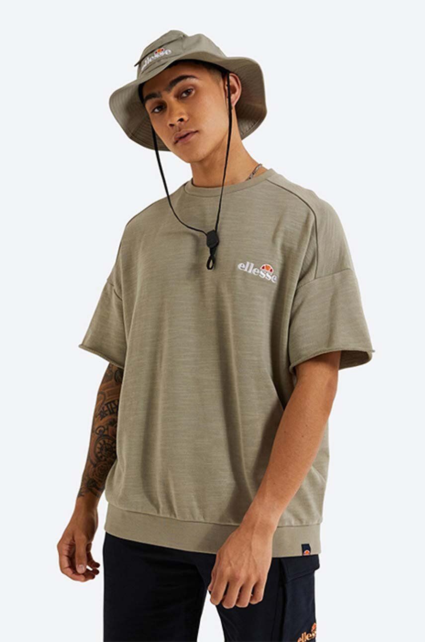 Ellesse tricou din bumbac Smettila Sweatshirt culoarea verde, cu imprimeu SHJ11946-NAVY Ellesse tricou din bumbac Smettila Sweatshirt culoarea verde, cu imprimeu SHJ11946-NAVY