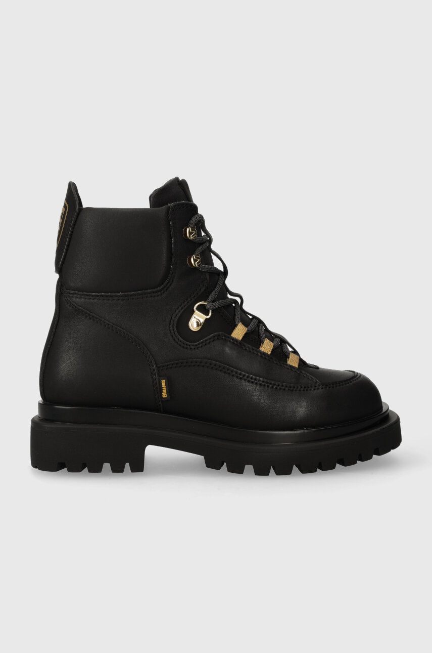 Blauer botine Kerens femei, culoarea negru, cu toc plat, F3KERENS02.LEN Blauer botine Kerens femei, culoarea negru, cu toc plat, F3KERENS02.LEN