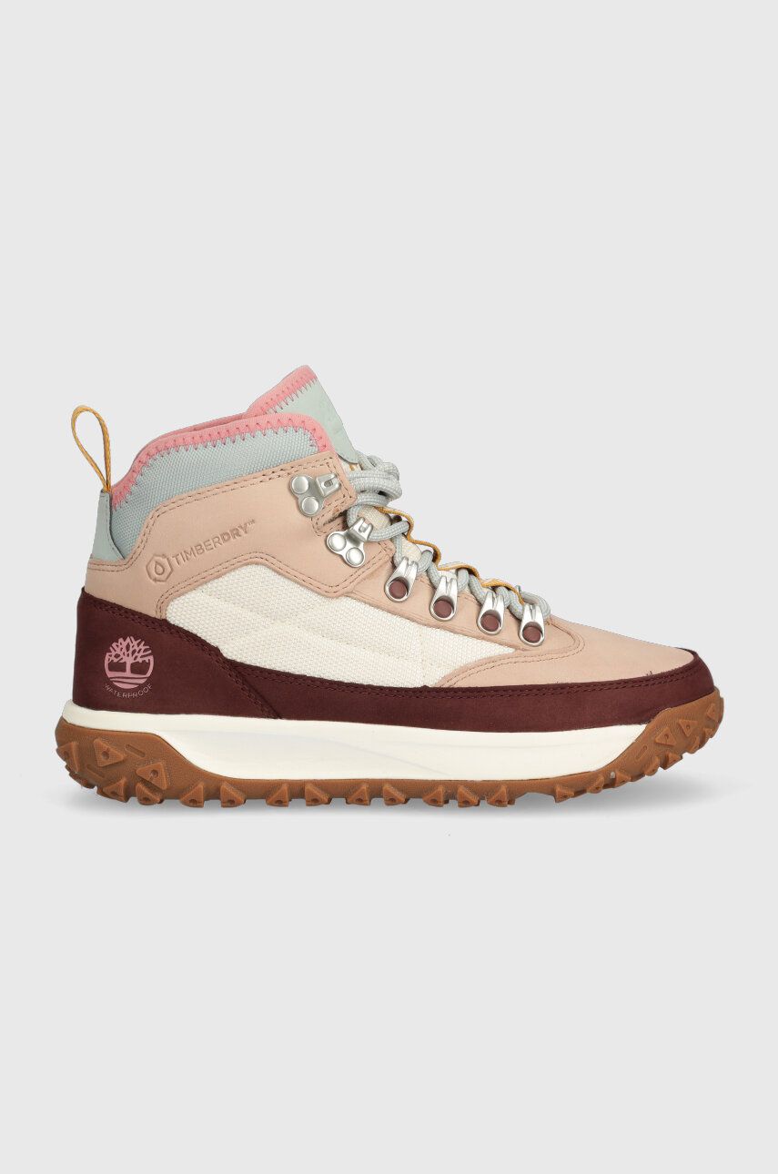Timberland pantofi GS Motion6 Mid F/L WP femei, culoarea bej, cu toc plat, TB0A2MVHDR11 Timberland pantofi GS Motion6 Mid F/L WP femei, culoarea bej, cu toc plat, TB0A2MVHDR11