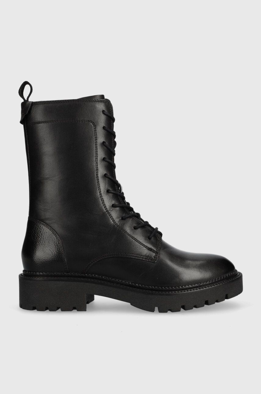 Gant cizme de piele Kelliin femei, culoarea negru, cu toc plat, izolare usoara, 27541350.G00 Gant cizme de piele Kelliin femei, culoarea negru, cu toc plat, izolare usoara, 27541350.G00