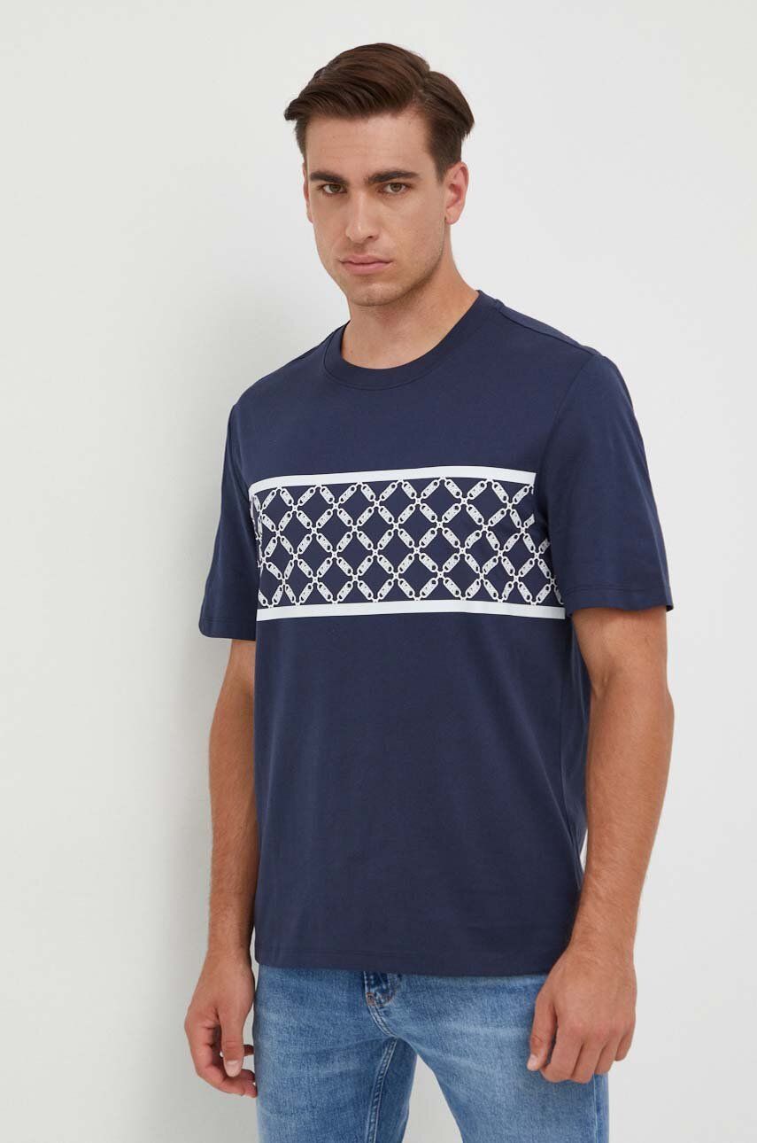 Michael Kors tricou din bumbac culoarea albastru marin, cu imprimeu Michael Kors tricou din bumbac culoarea albastru marin, cu imprimeu
