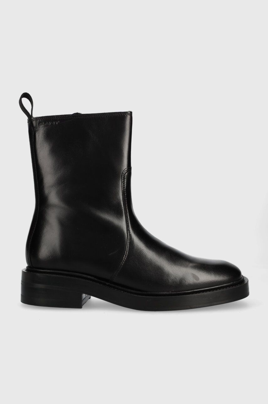 Gant cizme de piele Fallwi femei, culoarea negru, cu toc plat, 27541334.G00 Gant cizme de piele Fallwi femei, culoarea negru, cu toc plat, 27541334.G00