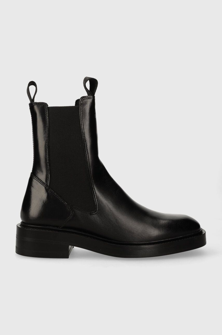 Gant cizme de piele Fallwi femei, culoarea negru, cu toc plat, 27551333.G00 Gant cizme de piele Fallwi femei, culoarea negru, cu toc plat, 27551333.G00