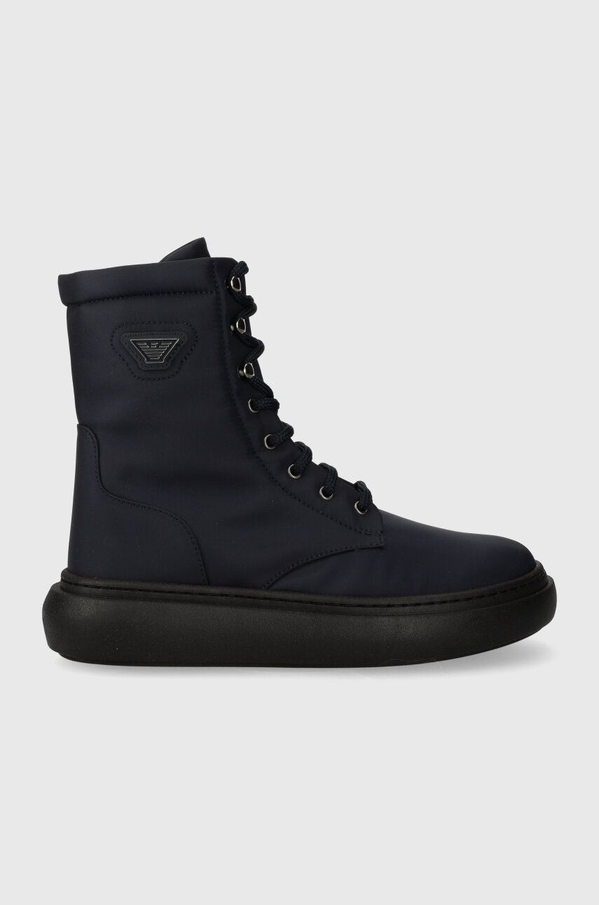 Emporio Armani cizme de iarna pentru copii culoarea albastru marin Emporio Armani cizme de iarna pentru copii culoarea albastru marin