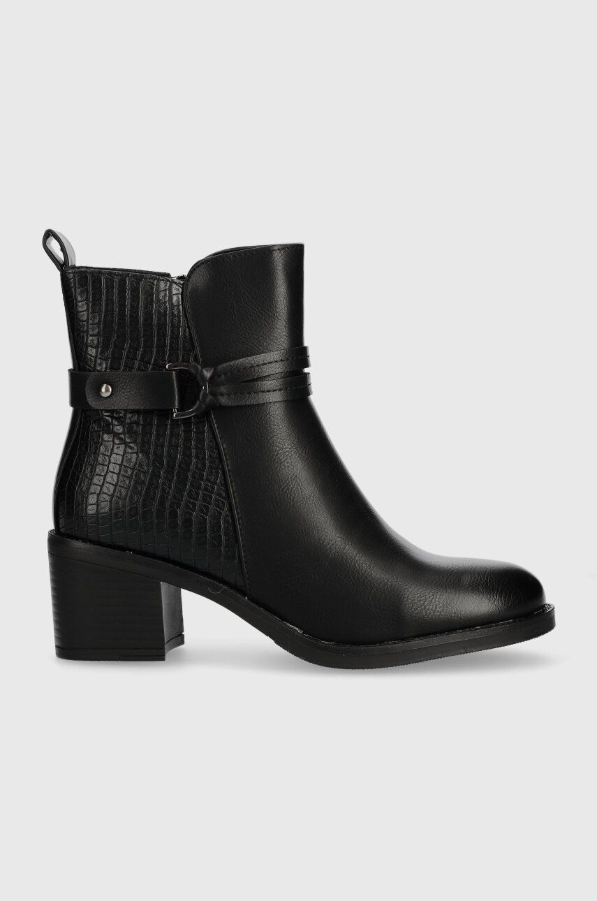 Answear Lab botine femei, culoarea negru, cu toc drept, izolare usoara Answear Lab botine femei, culoarea negru, cu toc drept, izolare usoara
