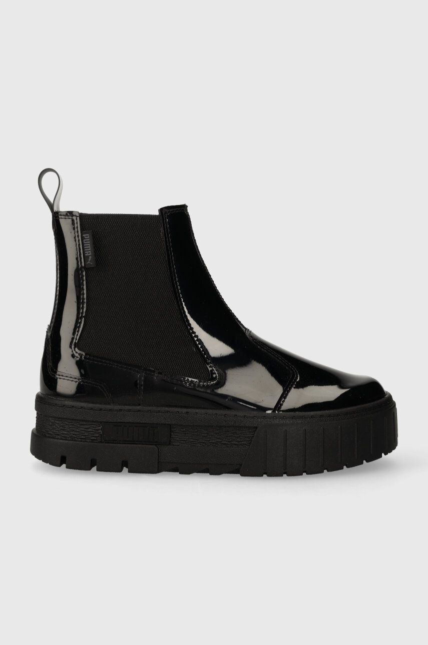 Puma cizme Mayze Chelsea Jelly Wns femei, culoarea negru, cu toc plat Puma cizme Mayze Chelsea Jelly Wns femei, culoarea negru, cu toc plat