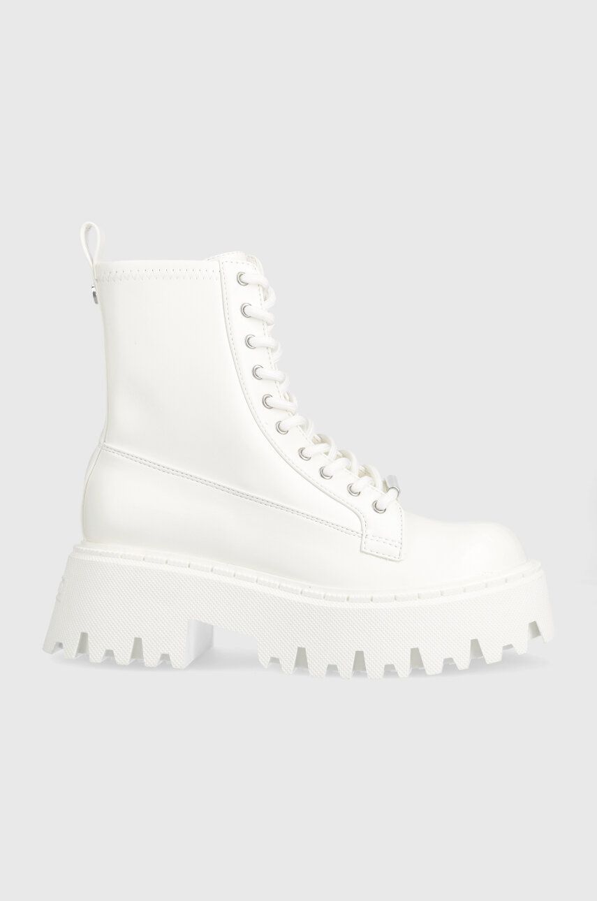 Steve Madden bocanci Over-ride femei, culoarea alb, cu platforma, SM11002720 Steve Madden bocanci Over-ride femei, culoarea alb, cu platforma, SM11002720