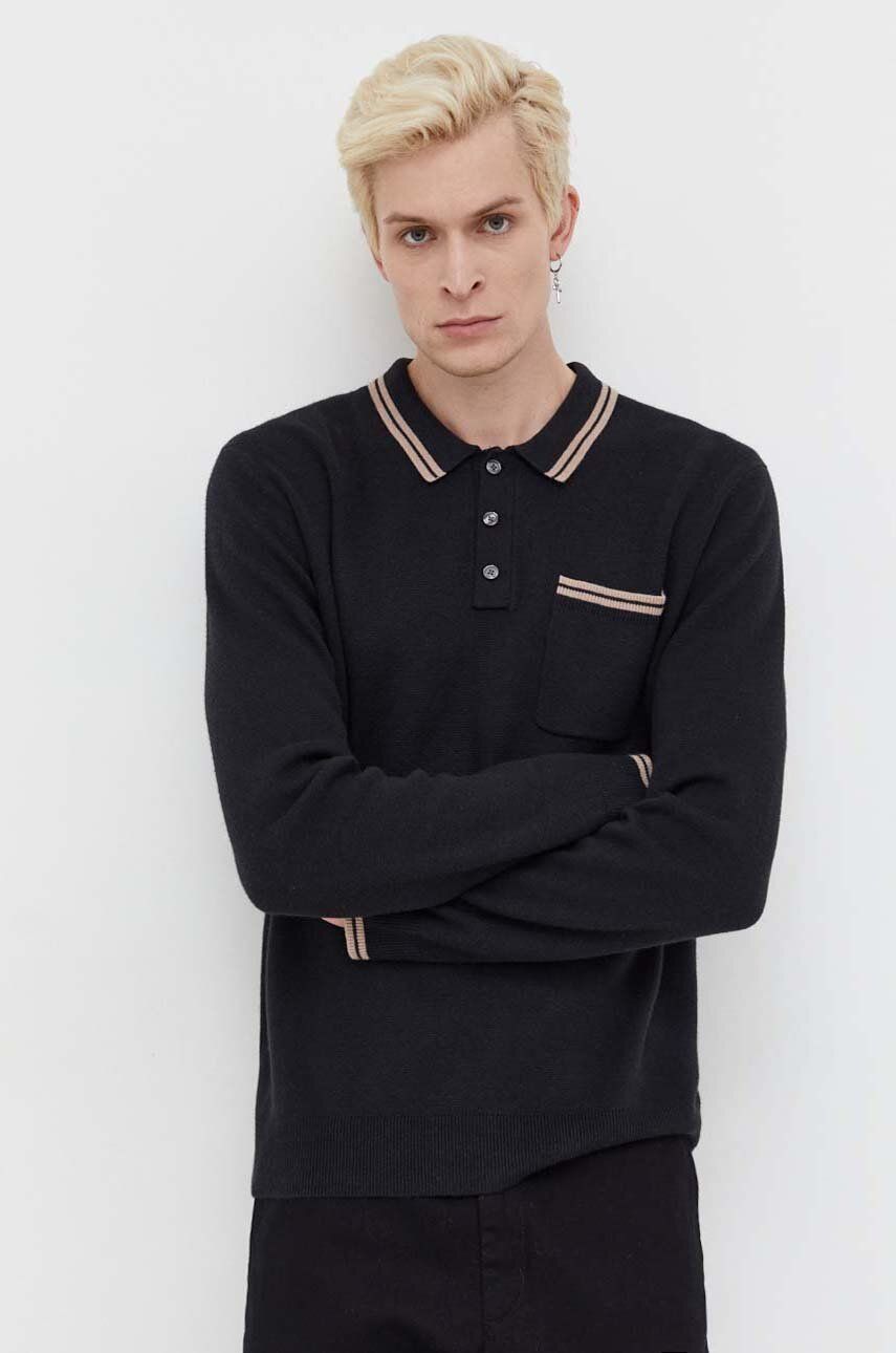 Abercrombie & Fitch pulover barbati, culoarea negru, light Abercrombie & Fitch pulover barbati, culoarea negru, light