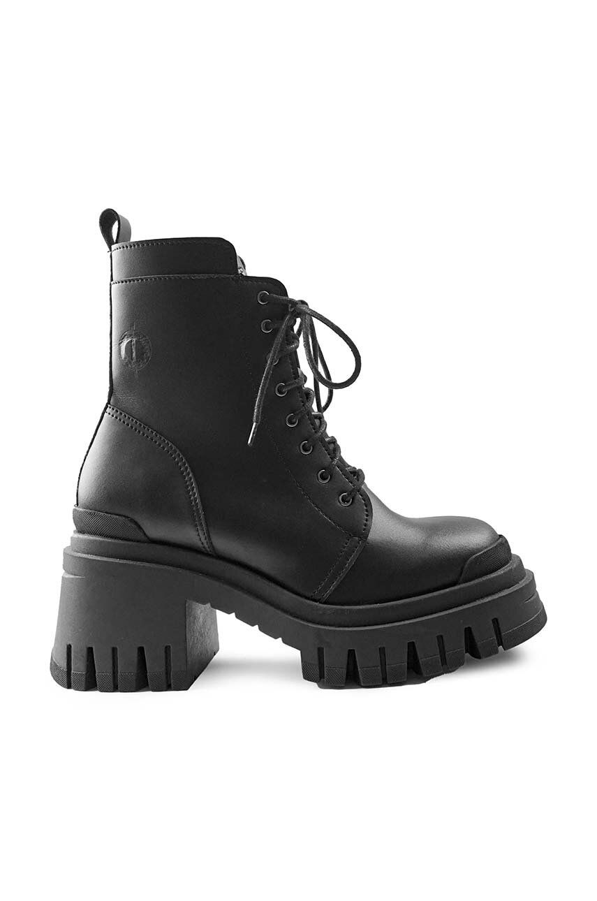Altercore bocanci Lacerta femei, culoarea negru, cu toc drept, Lacerta.Vegan Altercore bocanci Lacerta femei, culoarea negru, cu toc drept, Lacerta.Vegan