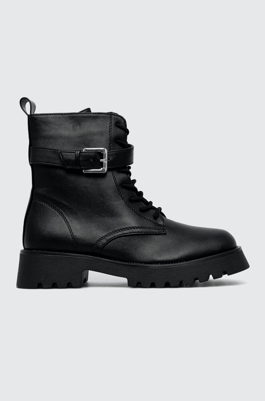 Answear Lab bocanci femei, culoarea negru, cu toc plat, izolare usoara Answear Lab bocanci femei, culoarea negru, cu toc plat, izolare usoara