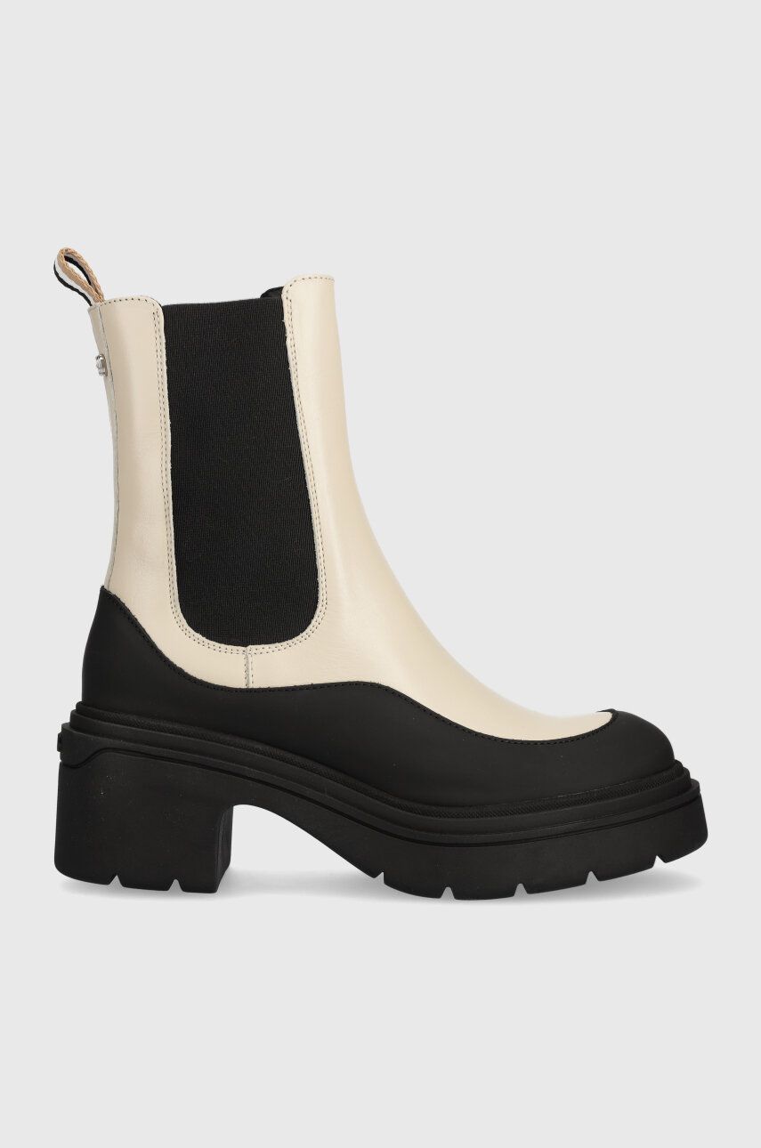 BOSS botine Carol femei, culoarea bej, cu platforma, 50503738 BOSS botine Carol femei, culoarea bej, cu platforma, 50503738