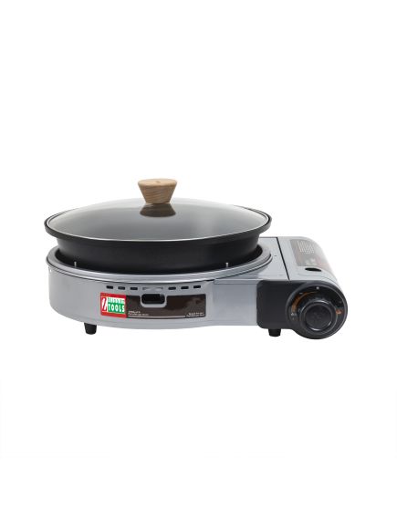 Aragaz camping, cu oala si capac de sticla, putere 2.3kw, aprindere electrica, gri / ZTS 5613 Engros Aragaz camping, cu oala si capac de sticla, putere 2.3kw, aprindere electrica, gri / ZTS 5613 Engros