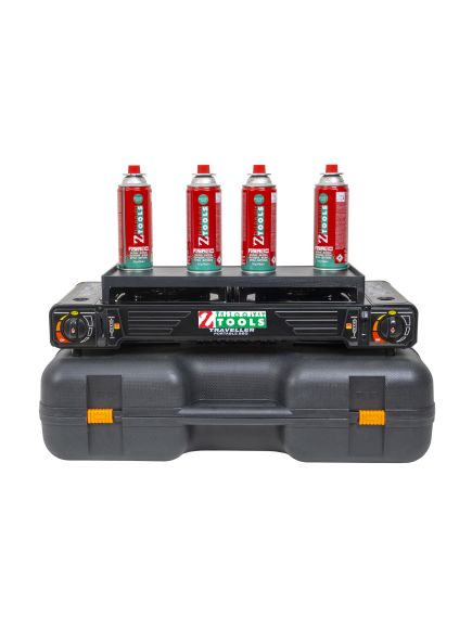 Pachet aragaz camping cu 2 ochiuri, aprindere electrica, putere 2x2.3kw, cu tava gril, spatula, cleste si cutie de transportat + 4 butelii 410ml / ZTS 5620_1 Engros Pachet aragaz camping cu 2 ochiuri, aprindere electrica, putere 2x2.3kw, cu tava gril, spatula, cleste si cutie de transportat + 4 butelii 410ml / ZTS 5620_1 Engros