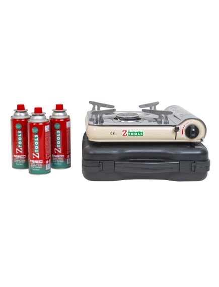 Pachet aragaz camping, din inox, aprindere electrica, putere 2.5kw, crem + 3 butelii 410ml / ZTS 5621_1 Engros Pachet aragaz camping, din inox, aprindere electrica, putere 2.5kw, crem + 3 butelii 410ml / ZTS 5621_1 Engros