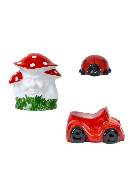 Pachet decor pentru gradina, ciuperca, buburuza si masinuta / EXT 10384 Engros Pachet decor pentru gradina, ciuperca, buburuza si masinuta / EXT 10384 Engros
