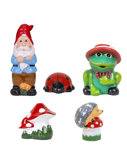 Pachet decor pentru gradina din ceramica, pitic, ciuperca,buburuza, arici si broasca mare / EXT 10242 Engros Pachet decor pentru gradina din ceramica, pitic, ciuperca,buburuza, arici si broasca mare / EXT 10242 Engros