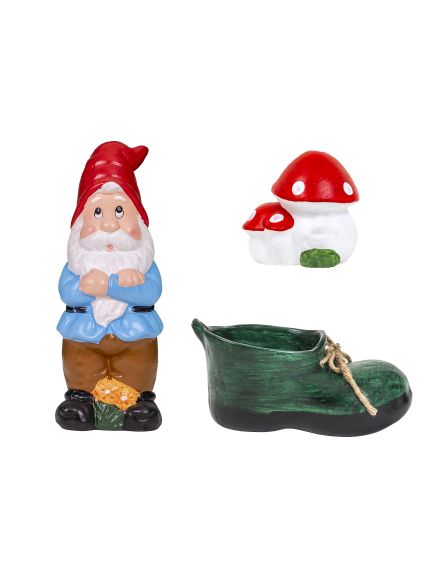 Pachet decor pentru gradina din ceramica, pitic, ciuperca si bocanc / EXT 10223 Engros Pachet decor pentru gradina din ceramica, pitic, ciuperca si bocanc / EXT 10223 Engros