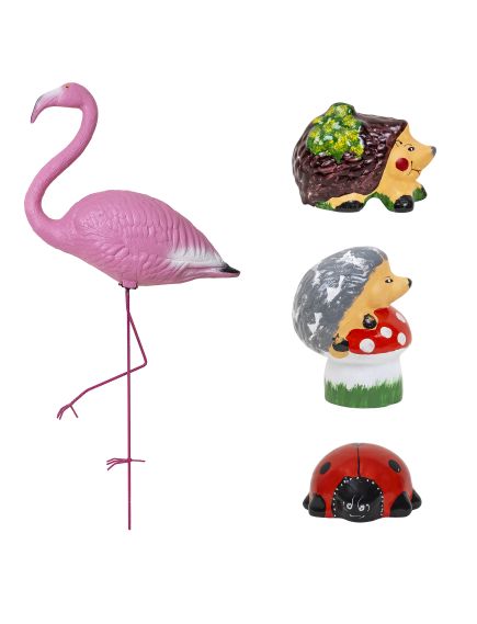 Pachet decor pentru gradina, flamingo, buburuza si 2 x arici / EXT 10248 Engros Pachet decor pentru gradina, flamingo, buburuza si 2 x arici / EXT 10248 Engros