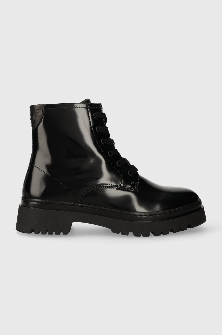 Gant bocanci de piele Aligrey femei, culoarea negru, cu platforma, 27541323.G00 Gant bocanci de piele Aligrey femei, culoarea negru, cu platforma, 27541323.G00