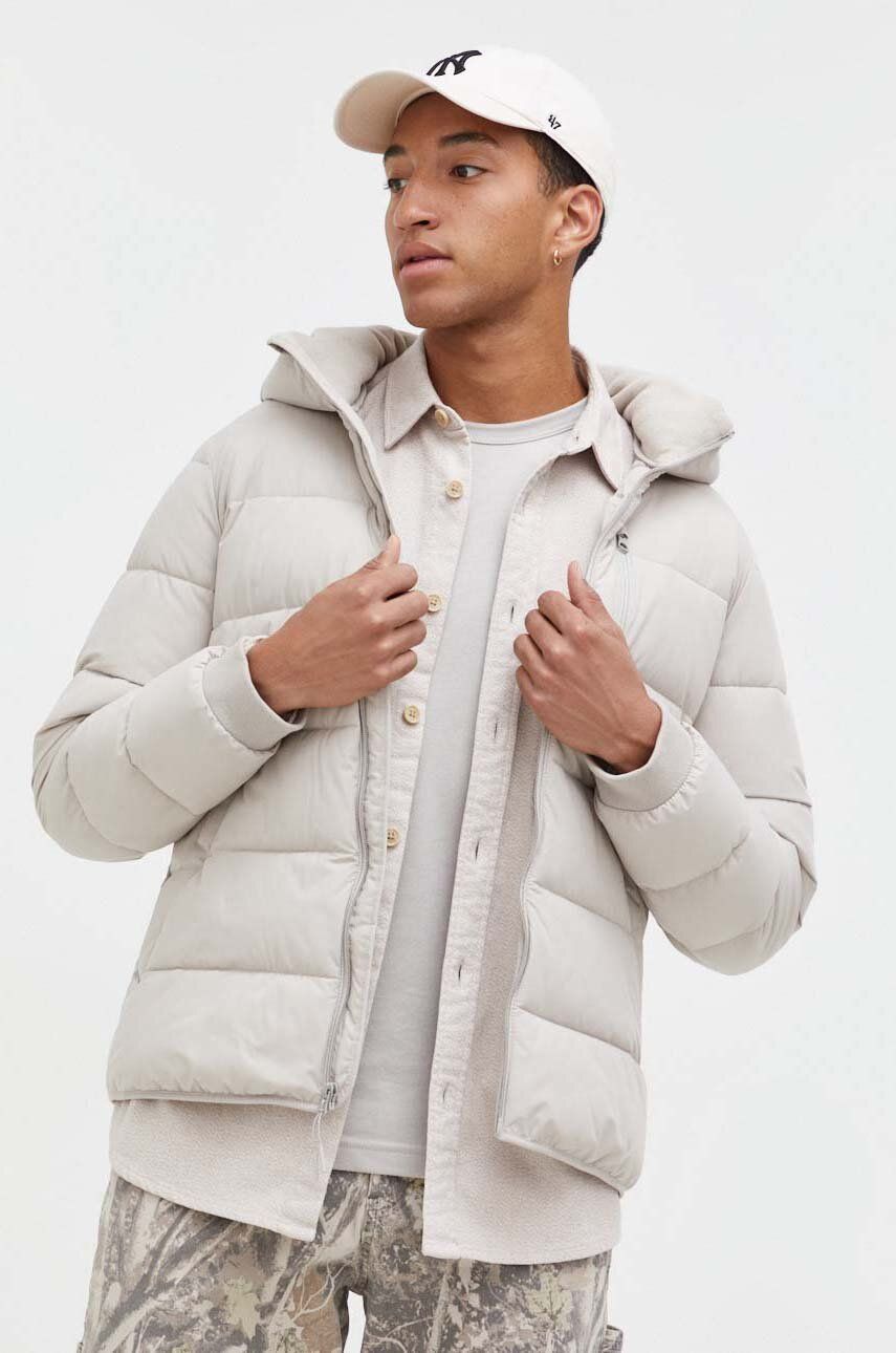 Abercrombie & Fitch geaca barbati, culoarea gri, de iarna Abercrombie & Fitch geaca barbati, culoarea gri, de iarna