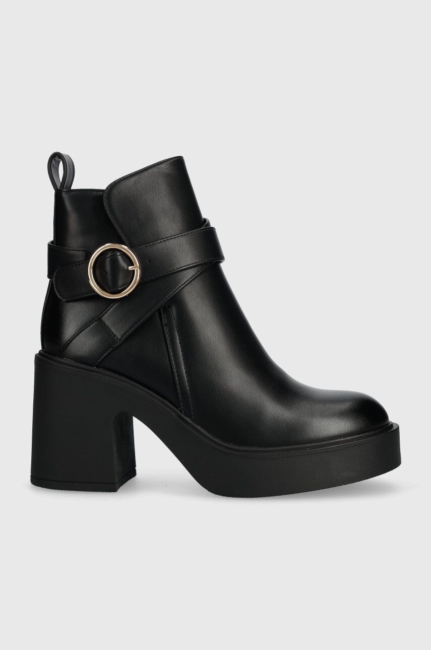 Answear Lab botine femei, culoarea negru, cu toc drept, izolare usoara Answear Lab botine femei, culoarea negru, cu toc drept, izolare usoara