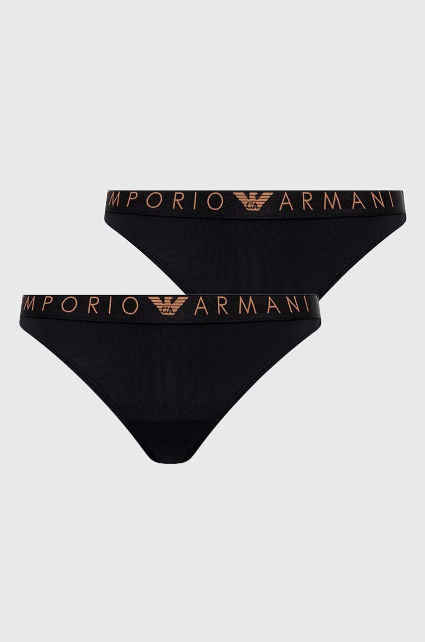 Emporio Armani Underwear chiloti brazilieni 2-pack culoarea negru Emporio Armani Underwear chiloti brazilieni 2-pack culoarea negru