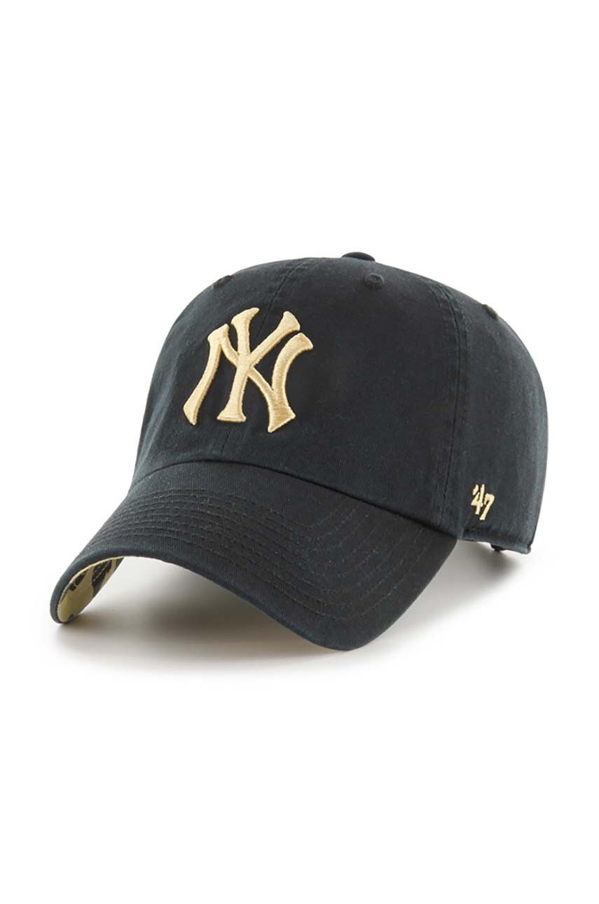 47brand șapcă de baseball din bumbac MLB New York Yankees culoarea negru, cu imprimeu 47brand șapcă de baseball din bumbac MLB New York Yankees culoarea negru, cu imprimeu