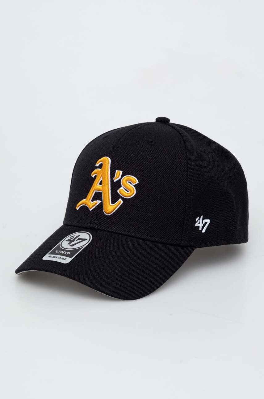 47brand șapcă MLB Oakland Athletics culoarea negru, cu imprimeu 47brand șapcă MLB Oakland Athletics culoarea negru, cu imprimeu