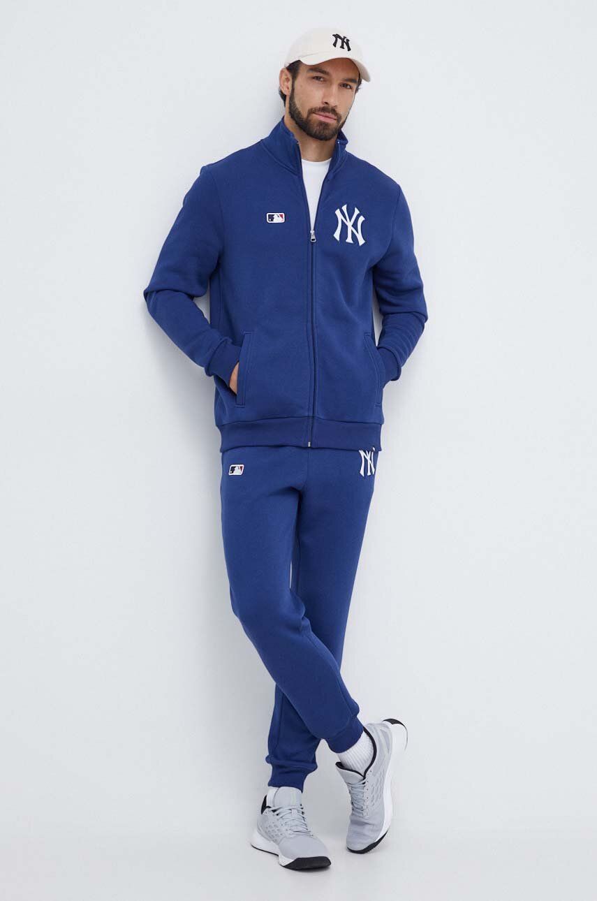 47brand bluza MLB New York Yankees barbati, culoarea albastru marin, cu imprimeu 47brand bluza MLB New York Yankees barbati, culoarea albastru marin, cu imprimeu