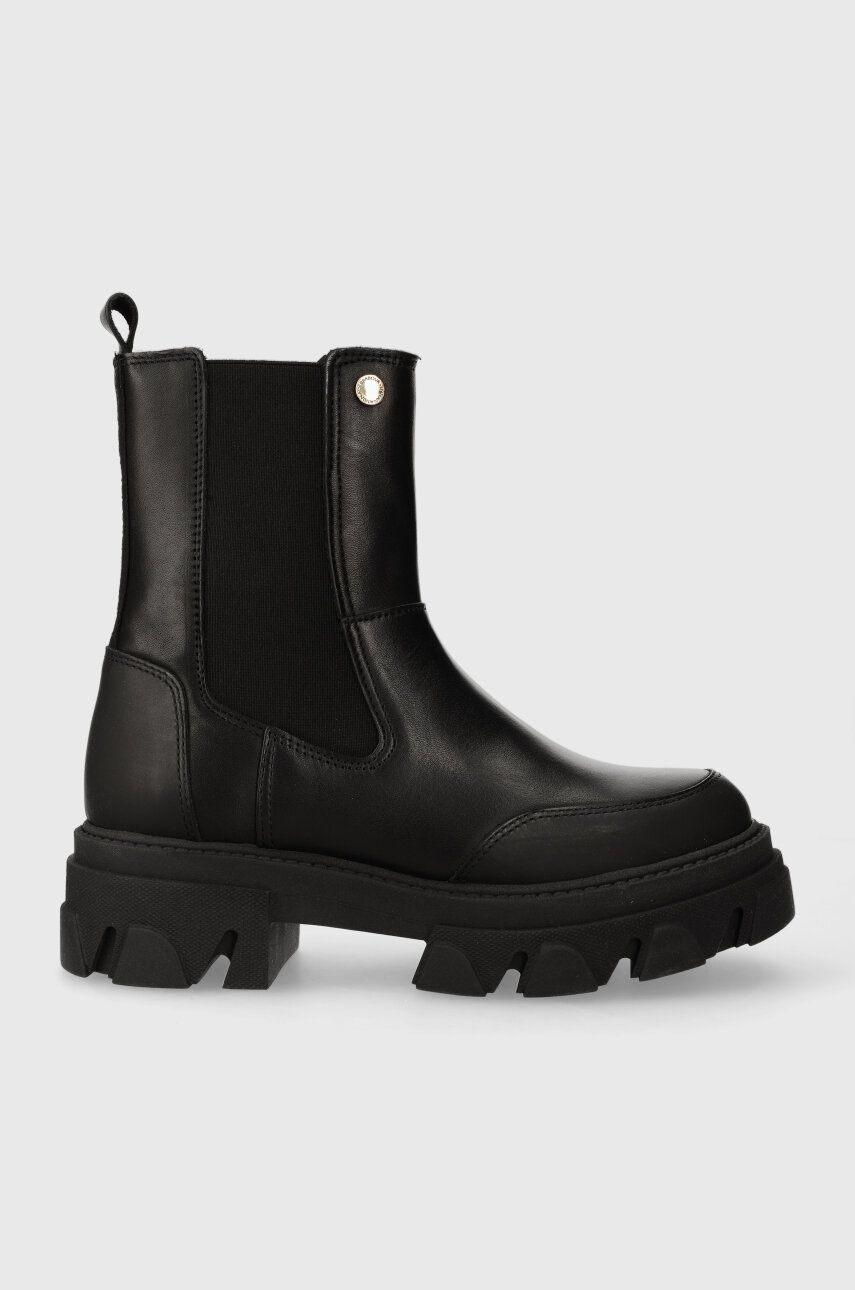 Barbour ghete chelsea de piele B.Intl Chicane femei, culoarea negru, cu platforma, LFO0634BK11 Barbour ghete chelsea de piele B.Intl Chicane femei, culoarea negru, cu platforma, LFO0634BK11