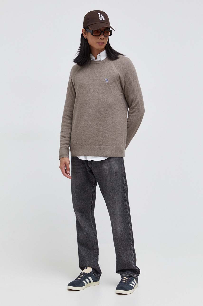 Abercrombie & Fitch pulover din amestec de lana barbati, culoarea bej, light Abercrombie & Fitch pulover din amestec de lana barbati, culoarea bej, light