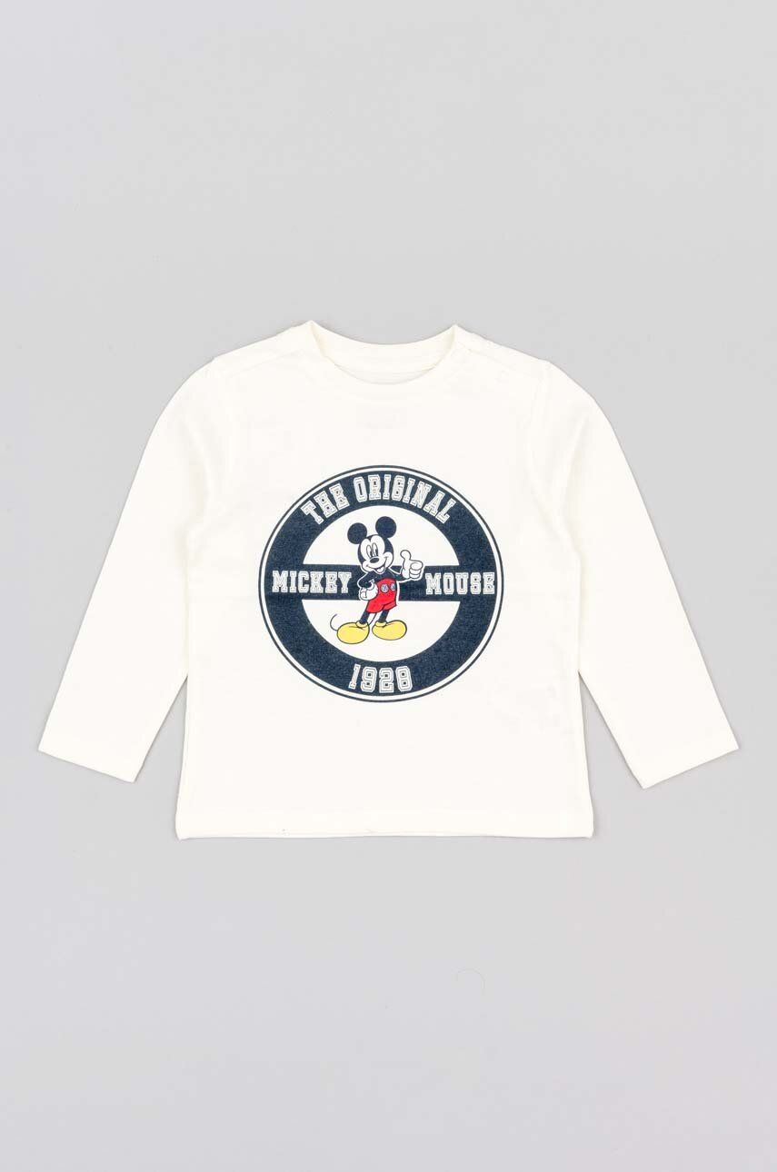 zippy longsleeve din bumbac pentru bebeluși culoarea alb, cu imprimeu zippy longsleeve din bumbac pentru bebeluși culoarea alb, cu imprimeu