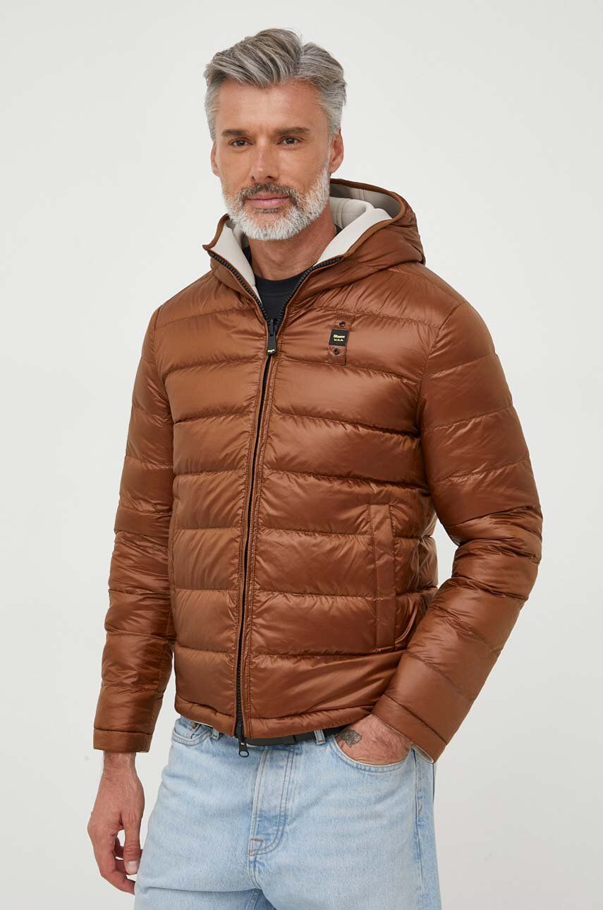Blauer geaca de puf cu doua fete barbati, culoarea bej, de iarna Blauer geaca de puf cu doua fete barbati, culoarea bej, de iarna