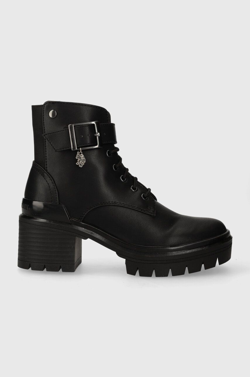 U.S. Polo Assn. botine HALEY femei, culoarea negru, cu toc drept, HALEY001W/CYN1 U.S. Polo Assn. botine HALEY femei, culoarea negru, cu toc drept, HALEY001W/CYN1
