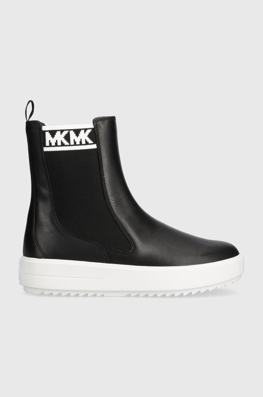 MICHAEL Michael Kors ghete chelsea de piele Emmett femei, culoarea negru, cu toc plat, 43H3EMFE5L MICHAEL Michael Kors ghete chelsea de piele Emmett femei, culoarea negru, cu toc plat, 43H3EMFE5L
