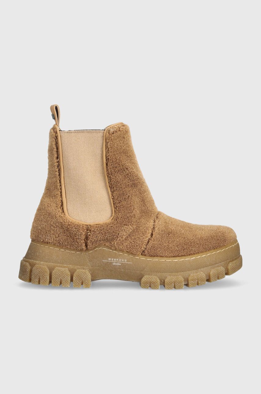 Weekend Max Mara cizme Muschio femei, culoarea maro, cu platforma, 2357960534600 Weekend Max Mara cizme Muschio femei, culoarea maro, cu platforma, 2357960534600