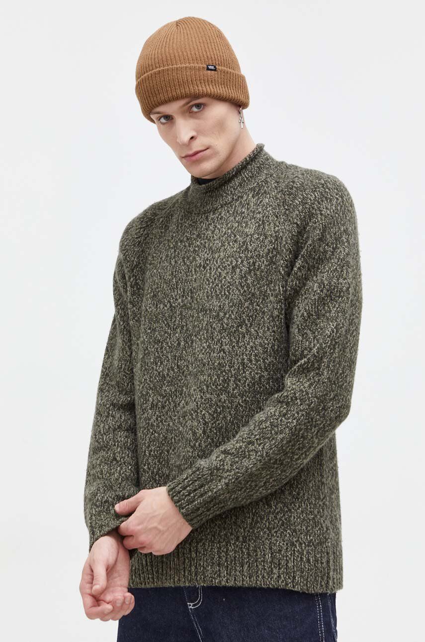 Abercrombie & Fitch pulover din amestec de lana barbati, culoarea verde, cu turtleneck Abercrombie & Fitch pulover din amestec de lana barbati, culoarea verde, cu turtleneck