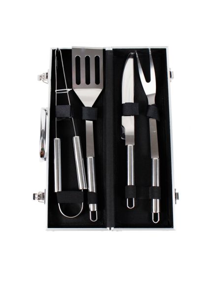 Set accesorii 4 piese gratar cu diplomat de aluminiu / 4068 Engros Set accesorii 4 piese gratar cu diplomat de aluminiu / 4068 Engros