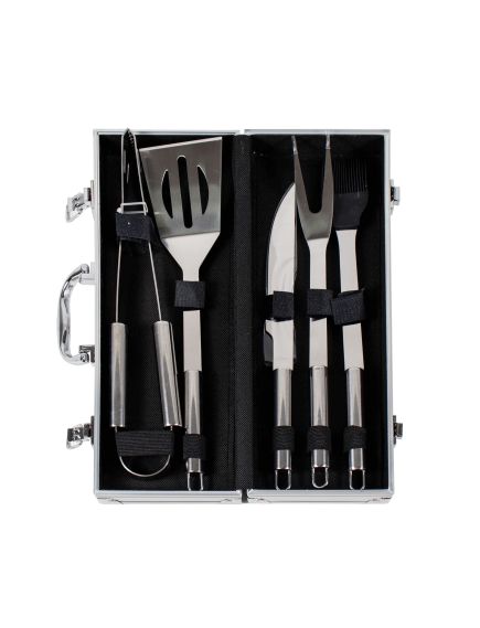 Set accesorii 5 piese gratar cu diplomat de aluminiu / 844 Engros Set accesorii 5 piese gratar cu diplomat de aluminiu / 844 Engros