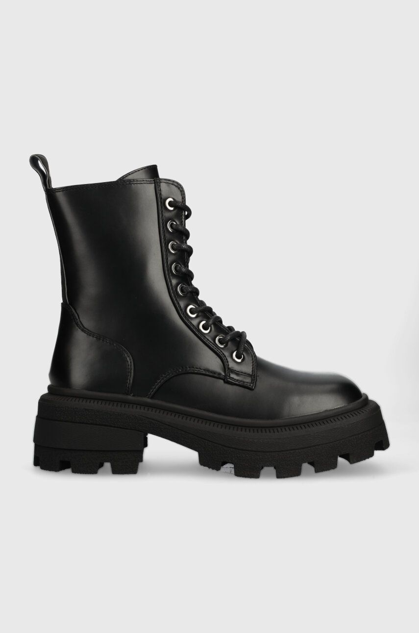 Buffalo bocanci Nabu Lace Up Mid femei, culoarea negru, cu platforma, 1622344 Buffalo bocanci Nabu Lace Up Mid femei, culoarea negru, cu platforma, 1622344