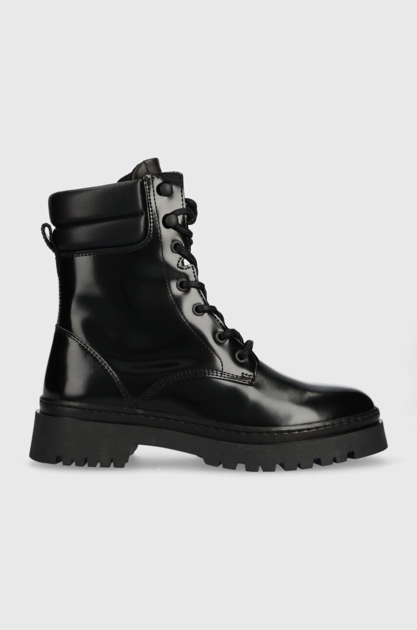Gant bocanci de piele Aligrey femei, culoarea negru, cu toc plat, 27541322.G00 Gant bocanci de piele Aligrey femei, culoarea negru, cu toc plat, 27541322.G00